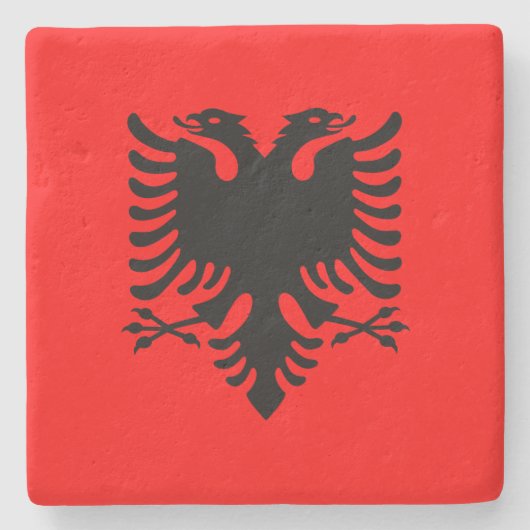 Flagge Albaniens Steinuntersetzer (Vorderseite)