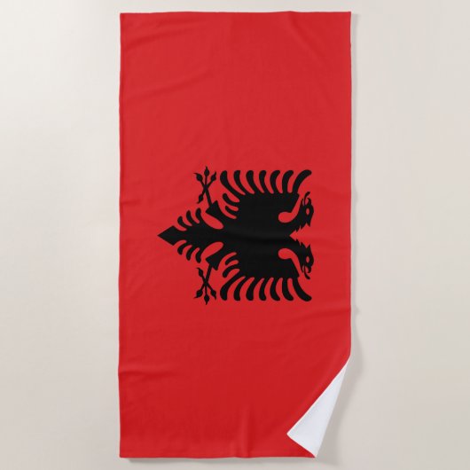 Flagge Albaniens Strandtuch (Vorderseite)