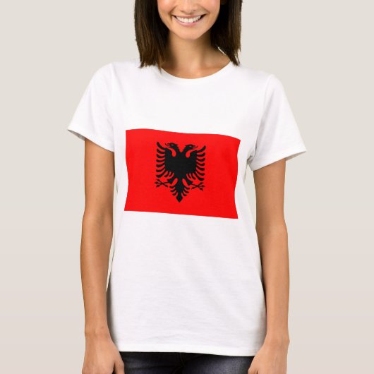 Flagge Albaniens T-Shirt (Vorderseite)
