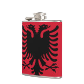 Flagge Albaniens Vinyl Wrapped Flask Flachmann (Links)