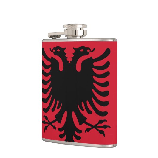 Flagge Albaniens Vinyl Wrapped Flask Flachmann (Links)