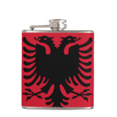 Flagge Albaniens Vinyl Wrapped Flask Flachmann (Vorderseite)