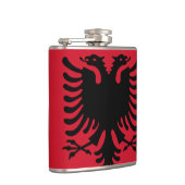 Flagge Albaniens Vinyl Wrapped Flask Flachmann (Rechts)