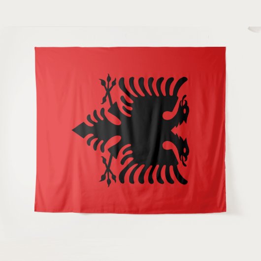Flagge Albaniens Wandteppich (Vorderseite (Horizontal))