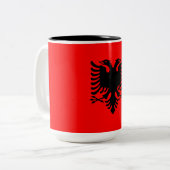 Flagge Albaniens Zweifarbige Tasse (Vorderseite Links)