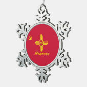 Flagge Albuquerque, New Mexico Snowflake Pewter C Schneeflocken Zinn-Ornament (Rechts)