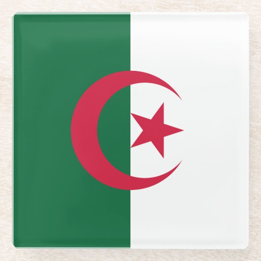 Flagge Algerien Glasuntersetzer (Vorderseite)