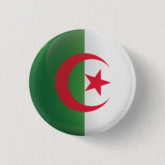 Flagge Algeriens Button (Vorderseite)