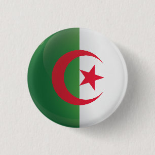Flagge Algeriens Button