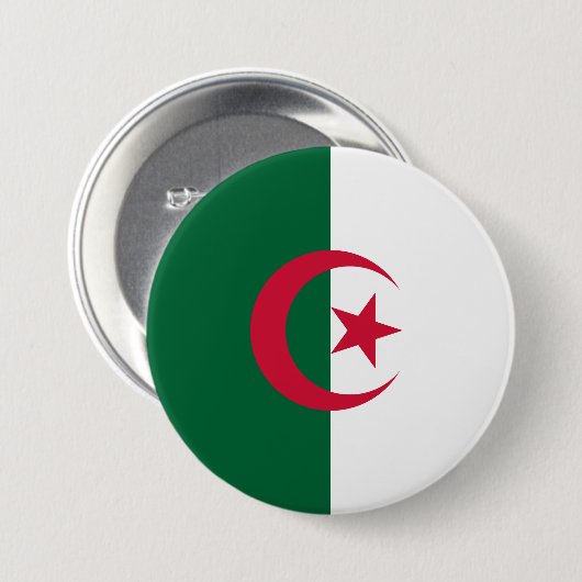 Flagge Algeriens Button (Vorne & Hinten)