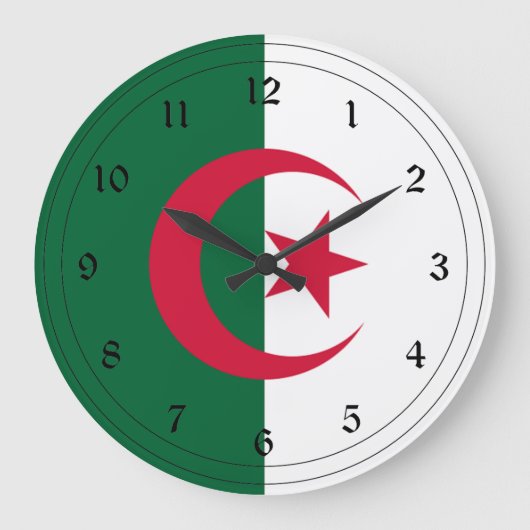 Flagge Algeriens Große Wanduhr (Vorderseite)