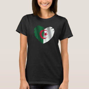 Flagge Algeriens in Herzform Algerisch Algerien T-Shirt