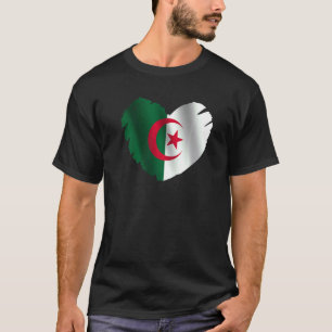 Flagge Algeriens in Herzform Algerisch Algerien T-Shirt