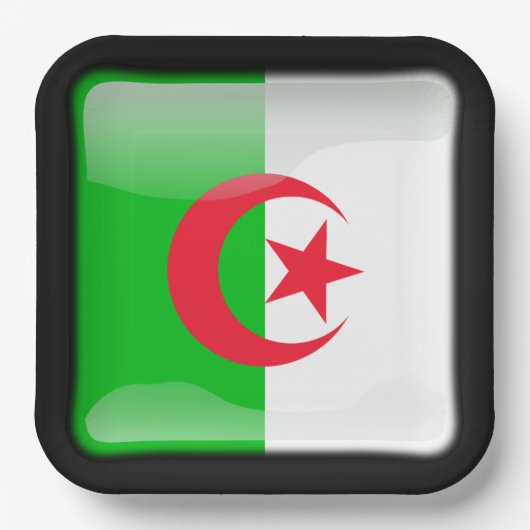Flagge Algeriens Pappteller (Vorderseite)