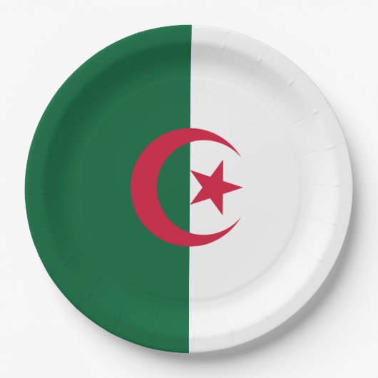 Flagge Algeriens Pappteller (Vorderseite)