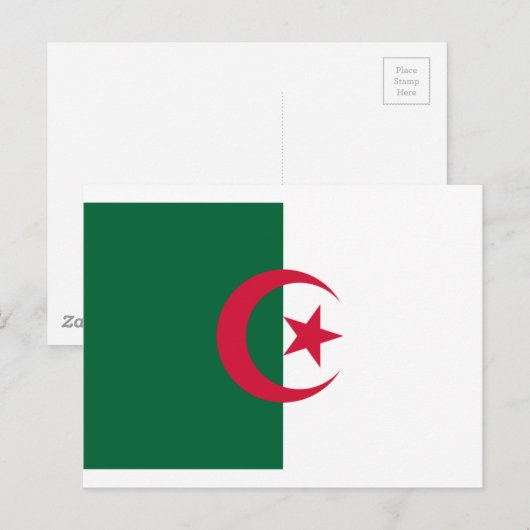Flagge Algeriens Postkarte (Vorne/Hinten)