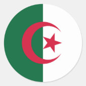 Flagge Algeriens Runder Aufkleber (Vorderseite)