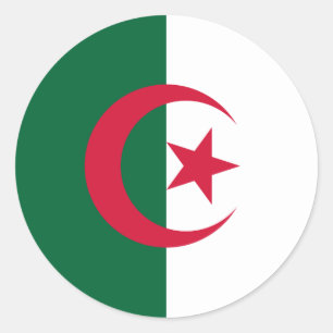Flagge Algeriens Runder Aufkleber
