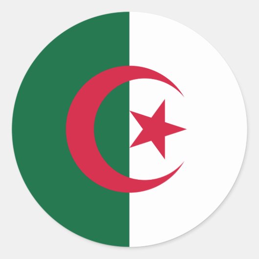 Flagge Algeriens Runder Aufkleber (Vorderseite)
