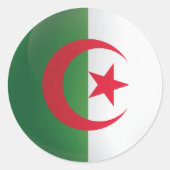 Flagge Algeriens Runder Aufkleber (Vorderseite)