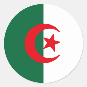 Flagge Algeriens Runder Aufkleber