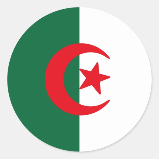 Flagge Algeriens Runder Aufkleber (Vorderseite)