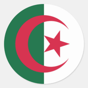 Flagge Algeriens Runder Aufkleber