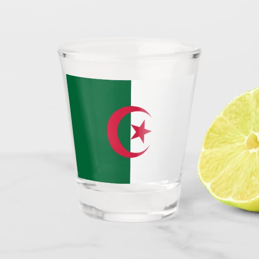 Flagge Algeriens Schnapsglas (Vorderseite)