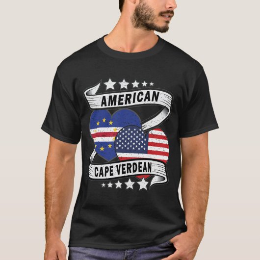 Flagge Amerikas und Kap Verdes T-Shirt (Vorderseite)