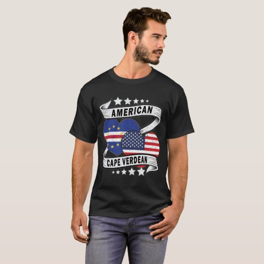 Flagge Amerikas und Kap Verdes T-Shirt (Vorne ganz)