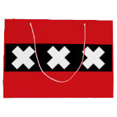 Flagge Amsterdam, Niederlande Große Geschenktüte (Rückseite)