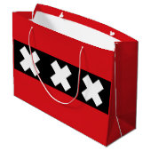 Flagge Amsterdam, Niederlande Große Geschenktüte (Rückseite Schrägansicht)