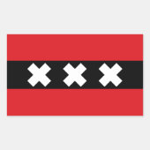 Flagge Amsterdam, Niederlande Rechteckiger Aufkleber (Vorderseite)