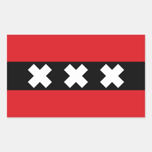 Flagge Amsterdam, Niederlande Rechteckiger Aufkleber (Vorderseite)