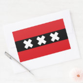 Flagge Amsterdam, Niederlande Rechteckiger Aufkleber (Umschlag)