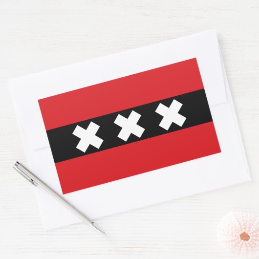 Flagge Amsterdam, Niederlande Rechteckiger Aufkleber (Umschlag)