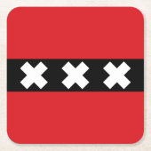 Flagge Amsterdam, Niederlande Rechteckiger Pappuntersetzer (Vorderseite)