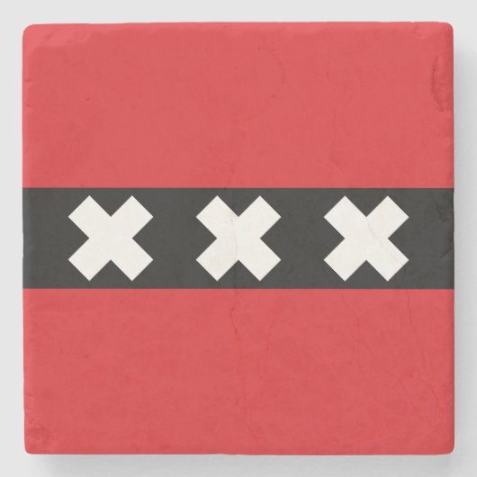 Flagge Amsterdam, Niederlande Steinuntersetzer (Vorderseite)