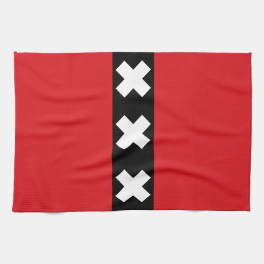 Flagge Amsterdam, Niederlande Tote Beutel Geschirrtuch (Horizontal)