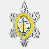Flagge Anchorage, Alaska Snowflake Pewter Christm Schneeflocken Zinn-Ornament (Rechts)