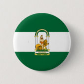 Flagge Andalusiens (Spanien) Button (Vorderseite)
