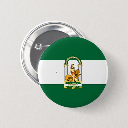 Flagge Andalusiens (Spanien) Button (Vorne & Hinten)