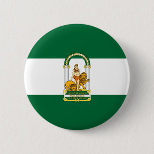 Flagge Andalusiens (Spanien) Button