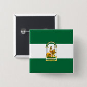 Flagge Andalusiens, Spanien Button (Vorne & Hinten)
