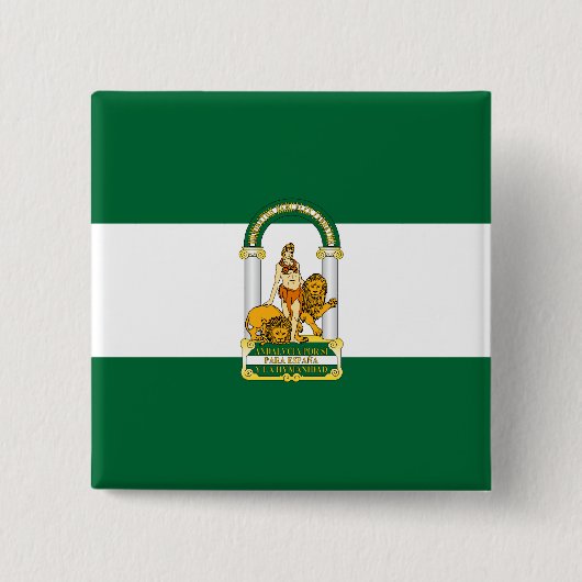 Flagge Andalusiens, Spanien Button (Vorderseite)