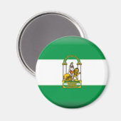 Flagge Andalusiens - Spanien Magnet (Vorderseite/Rückseite)
