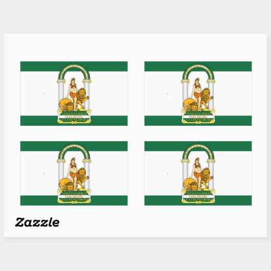 Flagge Andalusiens (Spanien) Rechteckiger Aufkleber (Blatt)