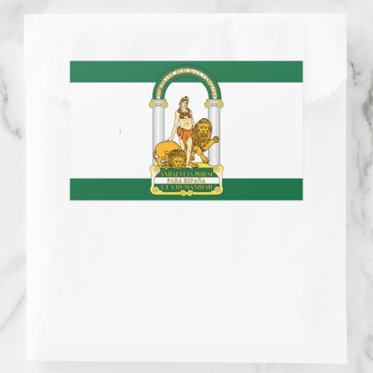 Flagge Andalusiens (Spanien) Rechteckiger Aufkleber (Tasche)