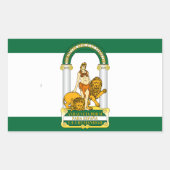 Flagge Andalusiens (Spanien) Rechteckiger Aufkleber (Vorderseite)