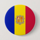 Flagge Andorras Button (Vorderseite)